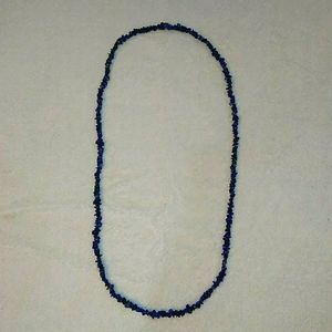 2/$20 Vintage 36" Blue Glass Necklace